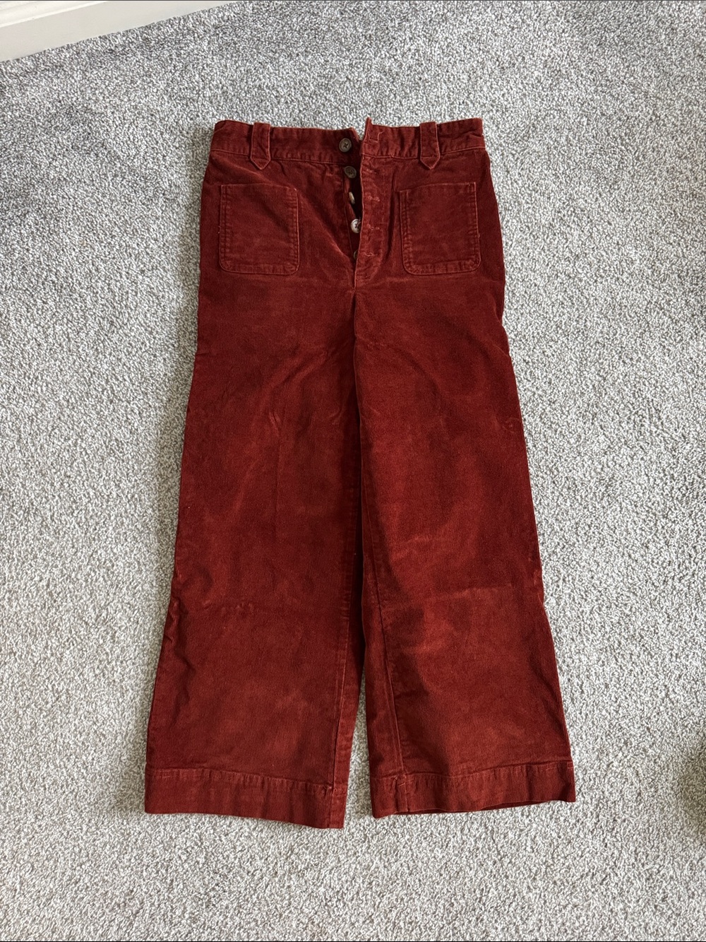 Frye Women's Wide-Leg Corduroy Pants in Rust
